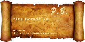 Pits Bozsóka névjegykártya